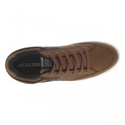 Jack & Jones Baskets Basses Jack And Jones Aspect Cuir Marron à Semelle Plate Beige -Passons à la mode masculine ! 112722 18908ch baskets basses jack and jones aspect cuir marron a semelle plate beige 05 600x600
