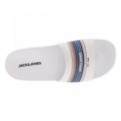 Claquettes Jack & Jones Blanches à Semelle Plate Et Antidérapante Avec Coup-de-pied Logotypé -Passons à la mode masculine ! 112731 18917ch claquettes jack et jones blanches a semelle plate et antiderapante avec coup de pied logotype 05 600x600