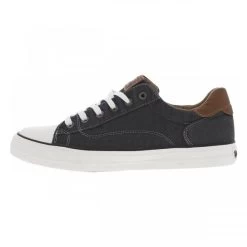 Baskets Basses Mustang En Jean Noir Et à Lacets Plats -Passons à la mode masculine ! 112947 19245ch baskets basses mustang en jean noir et a lacets plats 03 600x600