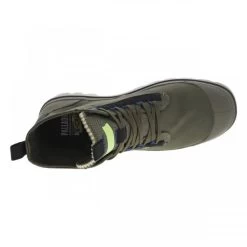 Baskets Montantes Palladium En Toile Kaki à Semelle Boots, Détails Noir Et Fluo -Passons à la mode masculine ! 113022 19323ch baskets montantes palladium en toile kaki a semelle boots details noir et fluo 05 600x600