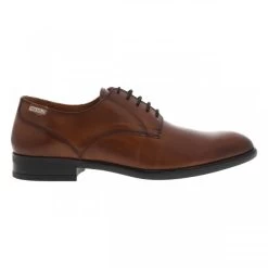 Derbies Pikolinos En Cuir Marron à Semelle Talon Plat Décroché Et à Lacets Ronds