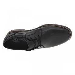 Derbies RIEKER® En Cuir Noir à Talon Aspect Boisé Décroché Bas -Passons à la mode masculine ! 113168 19517ch derbies rieker en cuir noir a talon aspect boise decroche bas 05 600x600