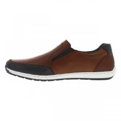 Mocassins à Soufflets élastiqués RIEKER® En Cuir Marron -Passons à la mode masculine ! 113170 19519ch mocassins a soufflets elastiques rieker en cuir marron 03 600x600
