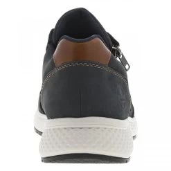 Baskets Basses Avec Des Lacets Plats RIEKER® En Cuir Bleu Marine -Passons à la mode masculine ! 113177 19526ch baskets basses avec des lacets plats rieker en cuir bleu marine 04 600x600