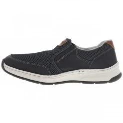 Mocassins à Soufflets élastiqués RIEKER® En Cuir Bleu Marine -Passons à la mode masculine ! 113181 19530ch mocassins a soufflets elastiques rieker en cuir bleu marine 03 600x600