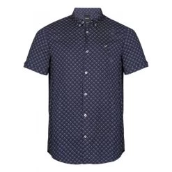 Chemise Avec Manches Courtes Et Col Américain Kaporal Marine