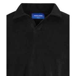 Polo Avec Manches Courtes Et Col V Fendu Jack & Jones Coton Mélangé Noir -Passons à la mode masculine ! 113919 146845vt polo avec manches courtes et col v fendu jack et jones coton melange noir 03 600x600
