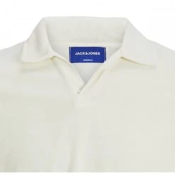 Polo Avec Manches Courtes Et Col V Fendu Jack & Jones Coton Mélangé Blanc -Passons à la mode masculine ! 113920 146844vt polo avec manches courtes et col v fendu jack et jones coton melange blanc 03 600x600