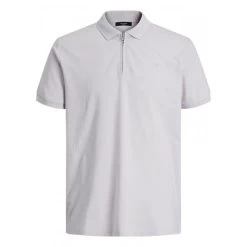Polo Jack & Jones Avec Manches Courtes Et Col Zippé Beige