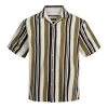 Chemise Avec Manches Courtes Et Col Cubain Jack & Jones Verte Rayé