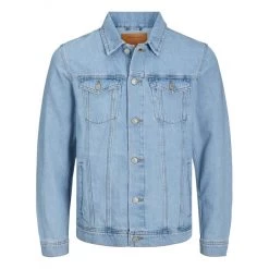 Blouson En Jean Avec Manches Longues Et Col Français Jack & Jones Coton Bleu
