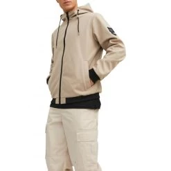 Blouson Avec Manches Longues Et Col à Capuche Jack & Jones Beige -Passons à la mode masculine ! 113971 146773vt blouson avec manches longues et col a capuche jack et jones beige 05 600x600