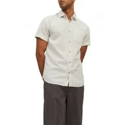 Chemise Avec Manches Courtes Et Col Français Jack & Jones Coton Beige à Pois -Passons à la mode masculine ! 113977 146767vt chemise avec manches courtes et col francais jack et jones coton beige a pois 05 600x600