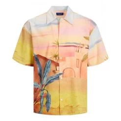 Chemise Avec Manches Courtes Et Col Français Jack & Jones Coton Multicolore