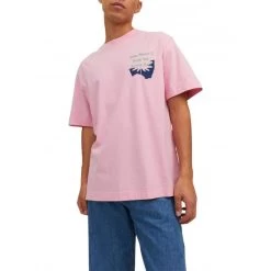 T-shirt Avec Manches Courtes Et Col Rond Jack & Jones Coton Rose -Passons à la mode masculine ! 113987 146757vt t shirt avec manches courtes et col rond jack et jones coton rose 06 600x600