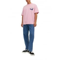 T-shirt Avec Manches Courtes Et Col Rond Jack & Jones Coton Rose -Passons à la mode masculine ! 113987 146757vt t shirt avec manches courtes et col rond jack et jones coton rose 07 600x600