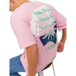 T-shirt Avec Manches Courtes Et Col Rond Jack & Jones Coton Rose -Passons à la mode masculine ! 113987 146757vt t shirt avec manches courtes et col rond jack et jones coton rose 08 600x600