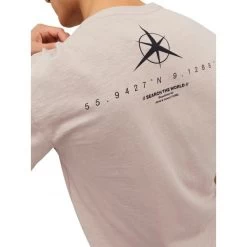 T-shirt Avec Manches Courtes Et Col Rond Jack & Jones Coton Beige -Passons à la mode masculine ! 114007 146737vt t shirt avec manches courtes et col rond jack et jones coton beige 05 600x600