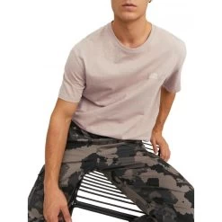 T-shirt Avec Manches Courtes Et Col Rond Jack & Jones Coton Beige -Passons à la mode masculine ! 114007 146737vt t shirt avec manches courtes et col rond jack et jones coton beige 06 600x600