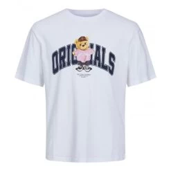 T-shirt Avec Manches Courtes Et Col Rond Jack & Jones Coton Blanc