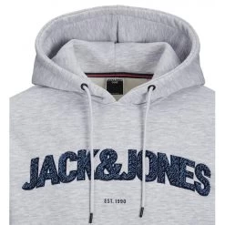 Sweat Avec Manches Longues Et Col à Capuche Jack & Jones Gris -Passons à la mode masculine ! 114027 146717vt sweat avec manches longues et col a capuche jack et jones gris 03 600x600