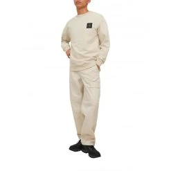 Sweat Avec Manches Longues Et Col Rond Jack & Jones Blanc -Passons à la mode masculine ! 114029 146715vt sweat avec manches longues et col rond jack et jones blanc 07 600x600