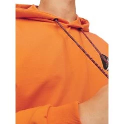 Sweat à Capuche Jack & Jones En Coton Mélangé Orange -Passons à la mode masculine ! 114031 146713vt sweat a capuche jack et jones en coton melange orange 04 600x600