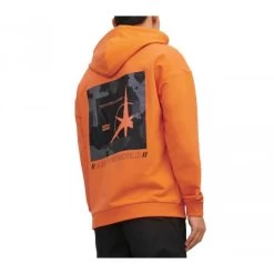 Sweat à Capuche Jack & Jones En Coton Mélangé Orange -Passons à la mode masculine ! 114031 146713vt sweat a capuche jack et jones en coton melange orange 06 600x600