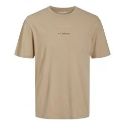 T-shirt Avec Manches Courtes Et Col Rond Jack & Jones Coton Beige