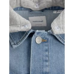 Blouson En Jean Avec Manches Longues Et Col à Capuche Jack & Jones Coton Bleu -Passons à la mode masculine ! 114093 146651vt blouson en jean avec manches longues et col a capuche jack et jones coton bleu 03 600x600