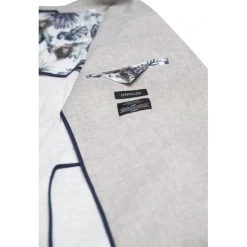 Blazer Avec Manches Longues Et Col Cubain Hafnium Beige -Passons à la mode masculine ! 114289 147838vt blazer avec manches longues et col cubain hafnium beige 04 600x600