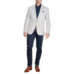 Blazer Avec Manches Longues Et Col Cubain Hafnium Gris Clair