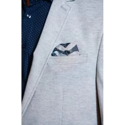 Blazer Avec Manches Longues Et Col Cubain Hafnium Gris Clair -Passons à la mode masculine ! 114291 147836vt blazer avec manches longues et col cubain hafnium gris clair 06 600x600