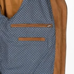 Bomber Avec Manches Longues Et Col Bomber Serge Pariente Cuir De Chèvre Marron Clair -Passons à la mode masculine ! 114297 147829vt bomber avec manches longues et col bomber serge pariente cuir de chevre marron clair 03 600x600