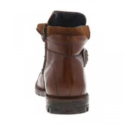 Boots Fourrées Bugatti, En Cuir Patiné Cognac, à Semelle Plate Et Lacets Et Zip Latéral -Passons à la mode masculine ! 114442 19970ch 19970ch 04 600x600