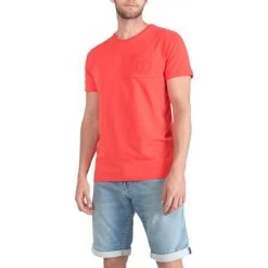 T-shirt Avec Manches Courtes Et Col Rond Le Temps Des Cerises Coton Rouge