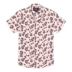 Chemise Avec Manches Courtes Et Col à Revers Le Temps Des Cerises Coton Rose Fleuri -Passons à la mode masculine ! 114652 148104vt chemise avec manches courtes et col a revers le temps des cerises coton rose fleuri 04 600x600
