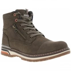 Bottines Doublées Dockers, En Cuir Kaki à Talon Renforcé Et Zip -Passons à la mode masculine ! 115376 20012ch bottines doublees dockers en cuir kaki a talon renforce et zip 02 600x600