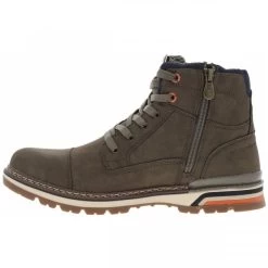 Bottines Doublées Dockers, En Cuir Kaki à Talon Renforcé Et Zip -Passons à la mode masculine ! 115376 20012ch bottines doublees dockers en cuir kaki a talon renforce et zip 03 600x600