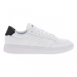 Baskets Basses Adidas En Simili Cuir Blanc à Semelle Vulcanisée Et Lacets Plats
