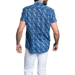 Chemise Avec Manches Courtes Et Col Français Delahaye Coton Bleu Fleuri -Passons à la mode masculine ! 115413 150054vt chemise avec manches courtes et col francais delahaye coton bleu fleuri 03 600x600
