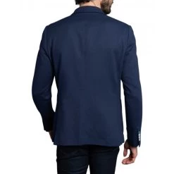 Blazer Avec Manches Longues Et Col Cubain Delahaye Coton Marine -Passons à la mode masculine ! 115430 150037vt blazer avec manches longues et col cubain delahaye coton marine 05 600x600