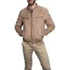 Blouson Avec Manches Longues Et Col Montant Delahaye Sable -Passons à la mode masculine ! 115434 150032vt blouson avec manches longues et col montant delahaye sable 01 600x600