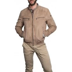 Blouson Avec Manches Longues Et Col Montant Delahaye Sable