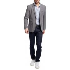 Blazer Avec Manches Longues Et Col Cubain Delahaye Gris