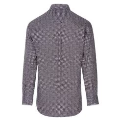 Chemise Droite Bande Originale En Coton Avec Manches Longues Et Col Américain Noire Fleurie