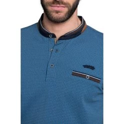 Polo Avec Manches Courtes Et Col Polo Delahaye Coton Bleu -Passons à la mode masculine ! 115564 150105vt polo avec manches courtes et col polo delahaye coton bleu 04 600x600
