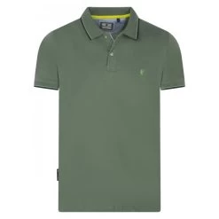 Polo Avec Manches Courtes Et Col Boutonné Sea Barrier Coton Kaki