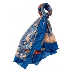 Foulard Mise Au Green Coton Bleu Fleuri