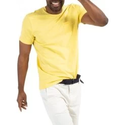 T-shirt Avec Manches Courtes Et Col Rond Mise Au Green Coton Jaune